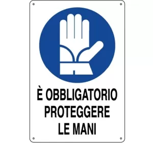 CARTELLO ALL. OBBLIGO PROTEZIONE MANI 0180.39.10 D&B